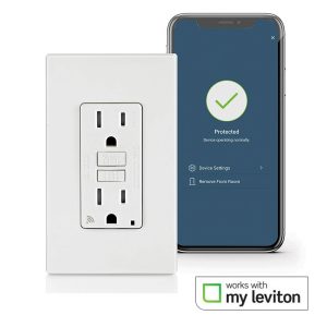 Leviton's Smart GFCI Outlet sends notifications via the My Leviton app directly to a user's smartphone if the GFCI trips due to a ground-fault.