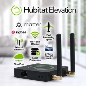 Hubitat hub showing all of it's different integration logos.