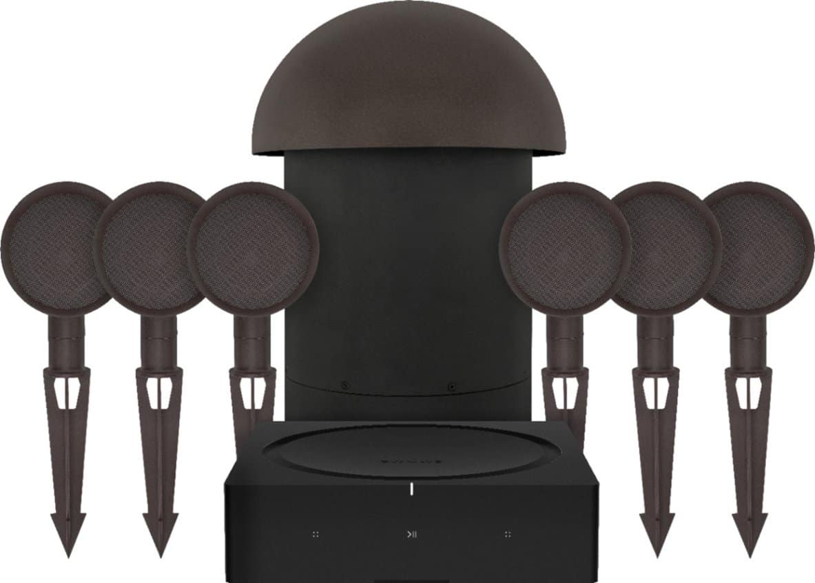 Sonance – MAG6.1 – Mag Series 6.1-Ch. Landscape Outdoor Speaker System Powered by Sonos (Each) – Brown/Black