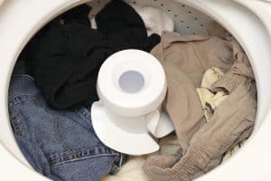 clothes in washing machine