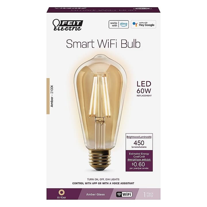 FEIT ELECTRIC – Smart LED E26 Light Bulb – Amber