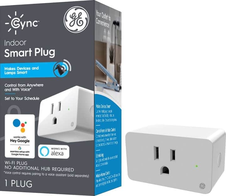 GE – Cync Smart On/Off Indoor Plug, Works with Alexa and Google Assistant, WiFi Enabled, No Hub Required – White