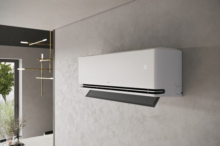 LG New DualCool air conditioner with smart features.