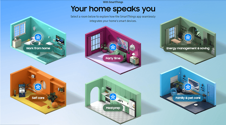 Samsung SmartThings interactive home demo online