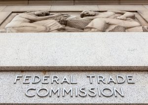 FTC building with relieft of workers and the words "Federal Trade Commission"