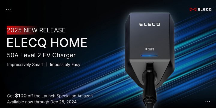 Elecq Smart EV Charger Amazon promotional poster