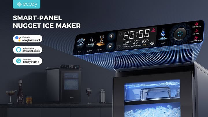 ecozy Smart Nugget Ice Maker with IceLumix Full-Color Panel