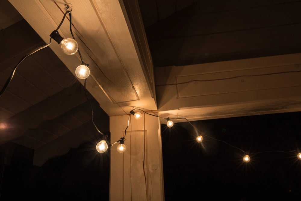 Lights hanging from screw in hooks