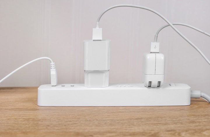 Power strip with misc plugs.